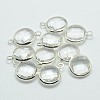 Silver Color Plated Brass Glass Pendants X-GLAA-J018D-S-2