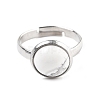 Half Round Natural Howlite Finger Rings RJEW-M062-01P-43-2