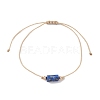 Natural Mixed Gemstone Column Braided Bead Bracelet BJEW-JB09762-3