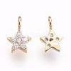Brass Micro Pave Cubic Zirconia Charms KK-P157-07G-NF-2