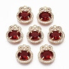 Brass Glass Rhinestone Pendants GLAA-S179-26B-RS-1