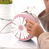 DIY Sew on PU Leather Daisy Flower Pattern Round Multi-Use Crossbody/Shoulder Bag Making Kits DIY-WH0297-56B-5