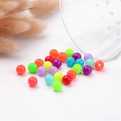 Fluorescent Acrylic Beads MACR-R517-8mm-M-1