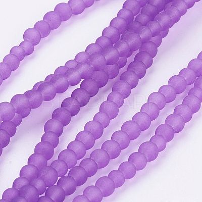 Baking Paint Transparent Glass Bead Strands GLAA-S031-4mm-32-1