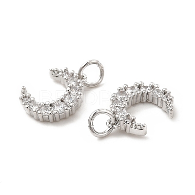 Brass Micro Pave Cubic Zirconia Charms KK-E068-VB412-1