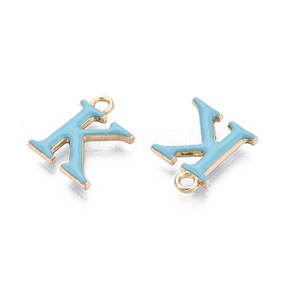 Rack Plating Alloy Enamel Pendants ENAM-T024-53K-G-1