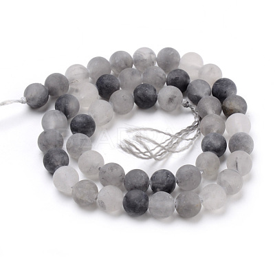 Natural Cloudy Quartz Beads Strands G-Q462-76-8mm-1