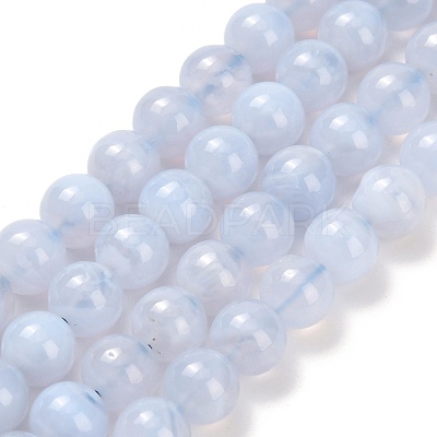Natural Blue Lace Agate Beads Strands G-L634-B02-6mm-1