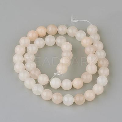 Natural Pink Aventurine Gemstone Round Bead Strands G-R288-6mm-1