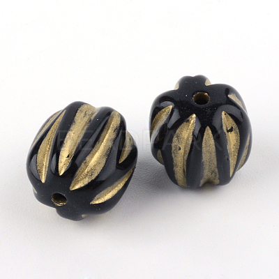 Oval Plating Acrylic Beads X-PACR-Q102-27B-1