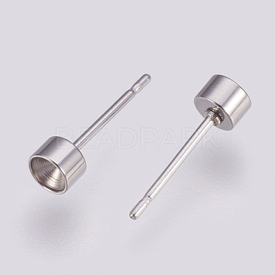 Non-Tarnish 304 Stainless Steel Stud Earring Settings STAS-I088-H-04P-1