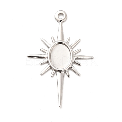 Rack Plating Brass Pendant Cabochon Settings LS-KK-E067-29P-1
