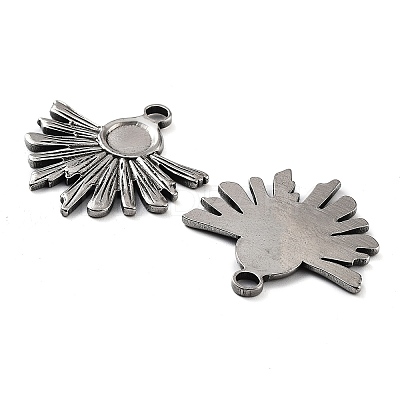 201 Stainless Steel Pendant Cabochon Settings STAS-Z057-17AS-1