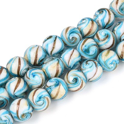 Handmade Gold Sand Lampwork Beads LAMP-T024-11C-1