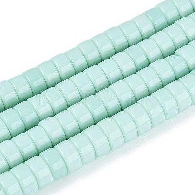 Opaque Solid Color Glass Beads Strands GLAA-N026-3x6mm-14-1