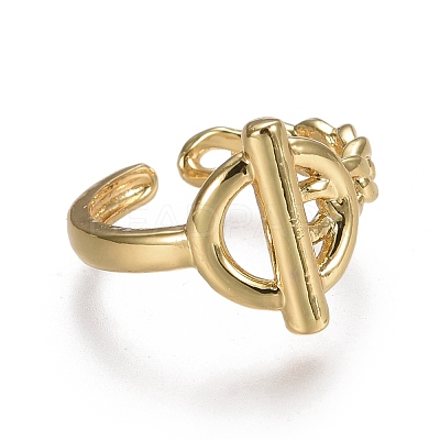 Brass Cuff Rings RJEW-F105-05G-1