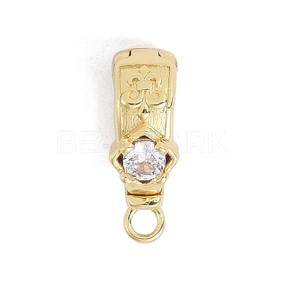Brass Micro Pave Cubic Zirconia Donut Bails ZIRC-NH0001-02G-1
