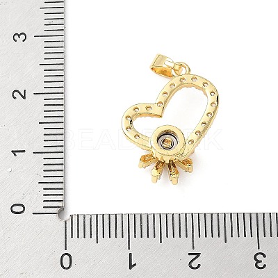 Brass Micro Pave Cubic Zirconia Rotating Pendants KK-M323-01C-G-1