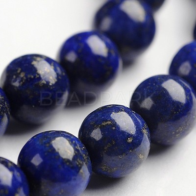 Round Dyed & Natural Lapis Lazuli Gemstone Bead Strands G-J333-05-6mm-1
