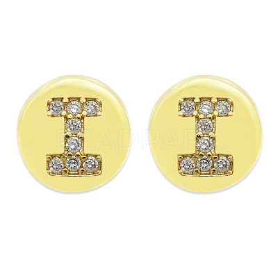 Brass Micro Pave Clear Cubic Zirconia Beads KK-T030-LA843-IX3-1