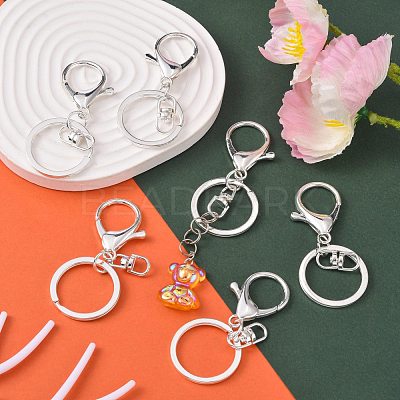 Iron Alloy Lobster Claw Clasp Keychain X-KEYC-D016-S-1