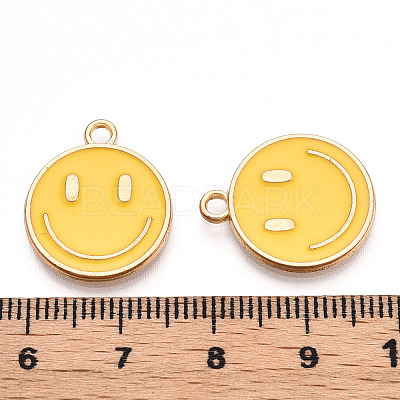 Light Gold Tone Alloy Enamel Pendants ENAM-N056-197E-1
