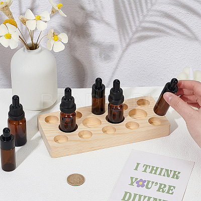 14-Slots Wooden Roller Bottles Essential Oil Storage Display Holder ODIS-WH0331-07-1