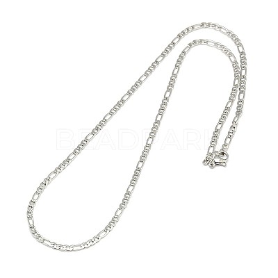 304 Stainless Steel Figaro Chain Necklace Making STAS-A028-N022-1