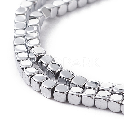 Electroplate Non-magnetic Synthetic Hematite Beads Strands G-J172-3x3mm-02-1