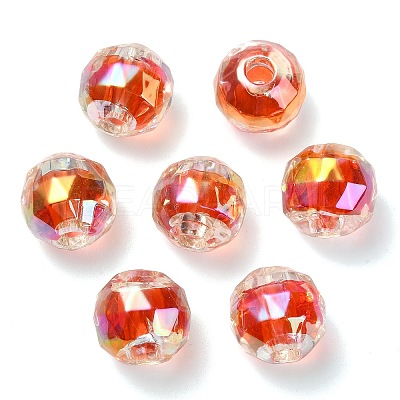 UV Plating Transparent Acrylic European Beads OACR-F004-03D-1