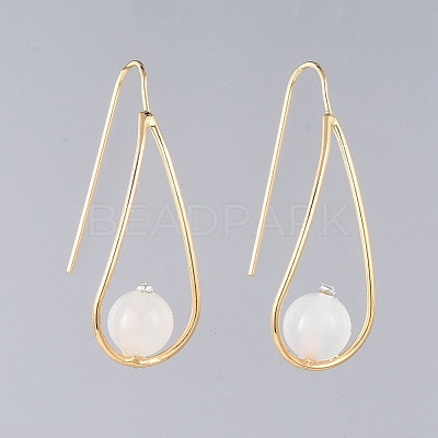 Natural Gemstone Dangle Earrings EJEW-JE03595-1