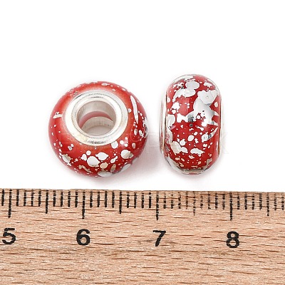 Opaque Resin Rondelle European Beads RESI-Z046-03J-1