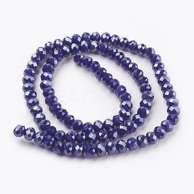Electroplate Glass Beads Strands GLAA-K027-PL-A06-1