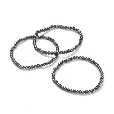 Synthetic Non-magnetic Hematite Beaded Stretch Bracelets BJEW-A117-A-22-1