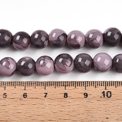 Baking Paint Glass Beads Strands X-DGLA-N003-10mm-C09-1