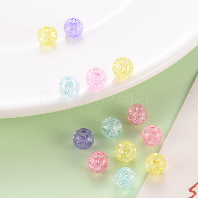 Transparent Crackle Acrylic Beads MACR-S370-G8mm-1