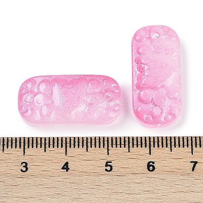 Spray Painted Transparent Glass Connector Charms X1-GLAA-H035-06I-1