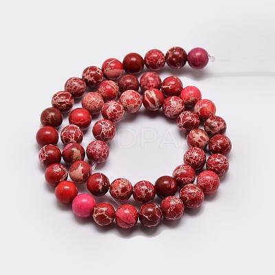Natural Imperial Jasper Beads Strands G-I122-6mm-04-1