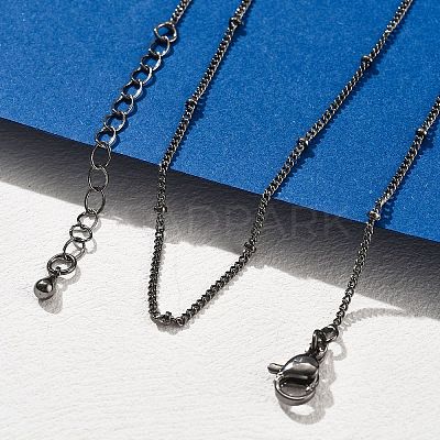 2MM Brass Satellite Chain Necklaces for Women NJEW-D302-49B-1