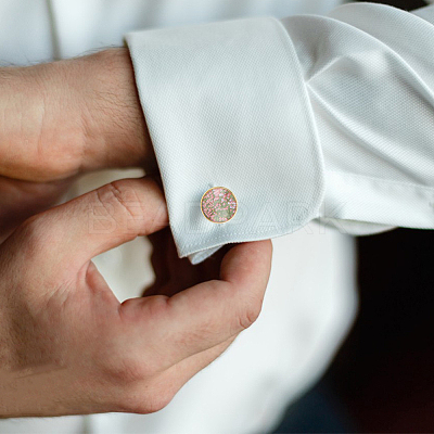 DIY Blank Dome Brass Cufflink Making Kits BUTT-DC0001-14-1