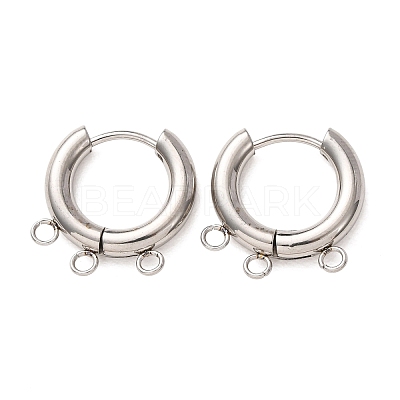 304 Stainless Steel Huggie Hoop Earring Findings STAS-D183-03E-P-1