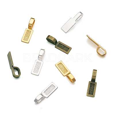 Tibetan Style Alloy Glue-on Flat Pad Bails TIBE-TA0001-09-1