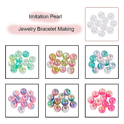 7 Style ABS Plastic Imitation Pearl Beads OACR-YW0001-21-1