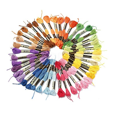 6Bundles 6 Colors Polyester Embroidery Floss OCOR-YW0001-24B-1