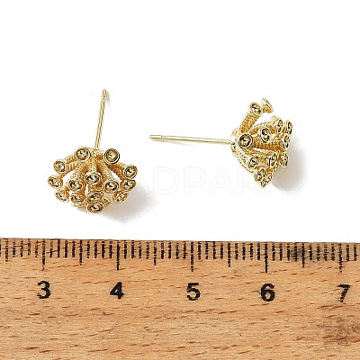 Brass Cubic Zirconia Stud Earring Settings CU-CBA53F6-02G-1
