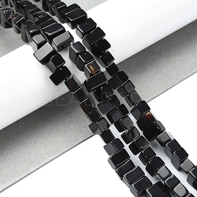 Natural Dyed & Heated Black Onyx Beads Strands G-C135-O01-01-1