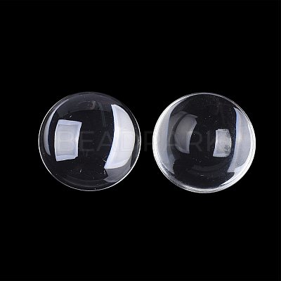Transparent Glass Cabochons GGLA-R026-18mm-B-1