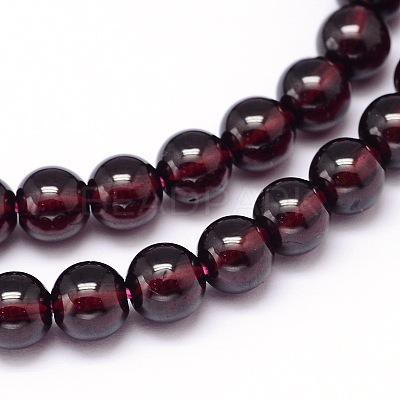 Mozambique Import Natural Grade AAAA Garnet Round Beads Strands G-E300-AAAA-5mm-1