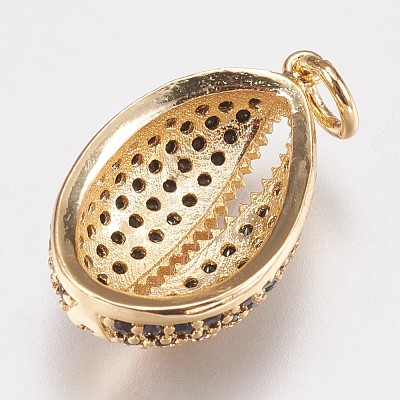 Brass Micro Pave Cubic Zirconia Pendants KK-I614-067-1