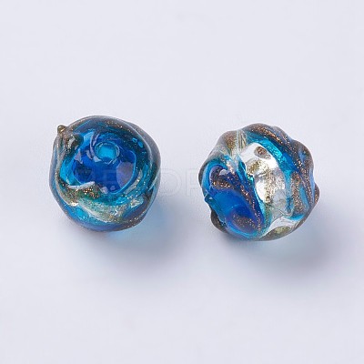 Handmade Silver Foil Lampwork Beads LAMP-J089-R04-1